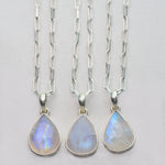 moonstone paperclip necklace 925 sterling silver