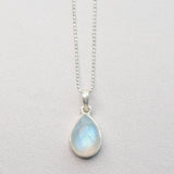 moonstone dainty glitter necklace 925 sterling silver