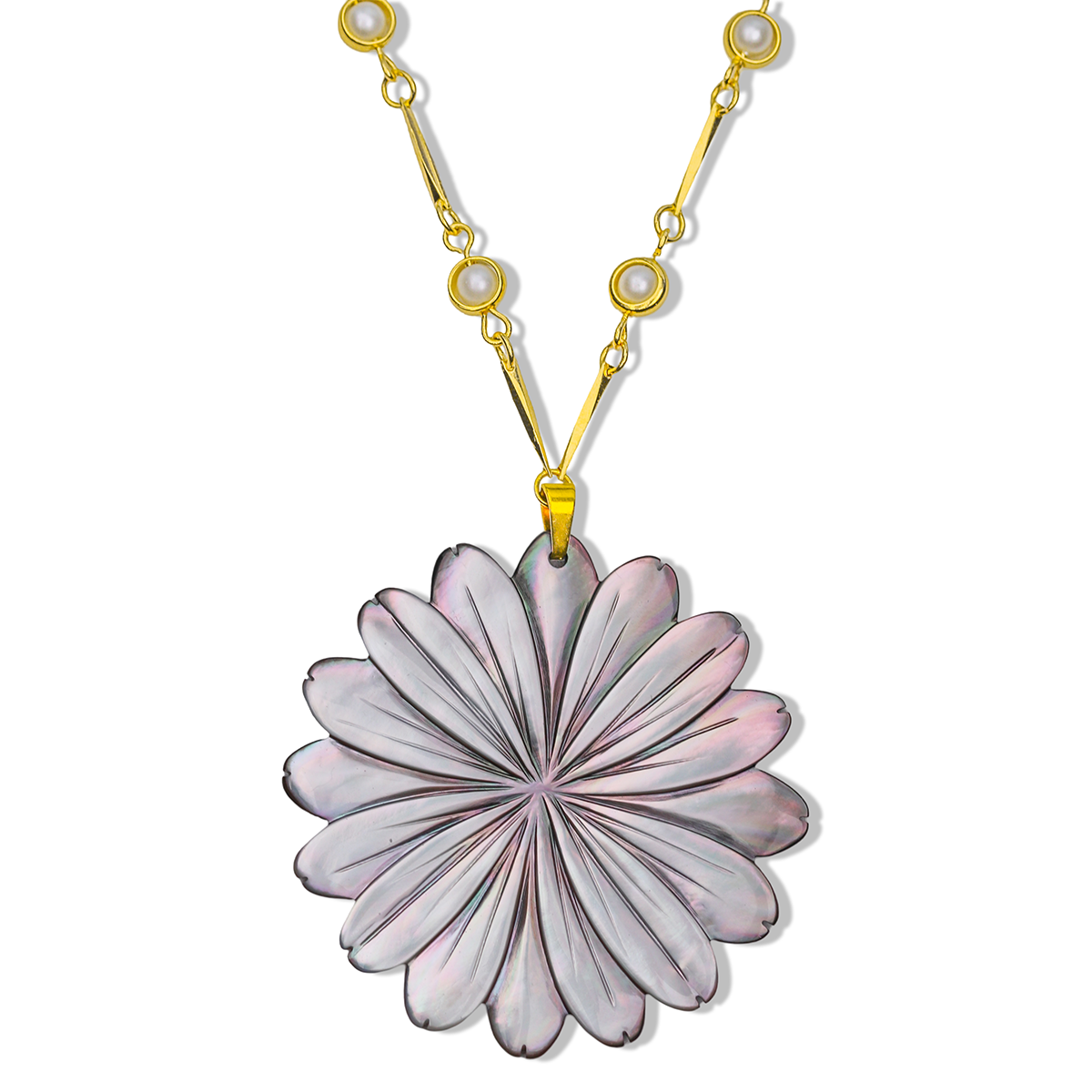 Zinnia Carved Pearl Necklace – RKNYC
