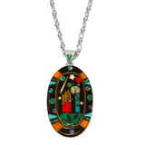 Monument Valley Inlay Statement Necklace - Oval