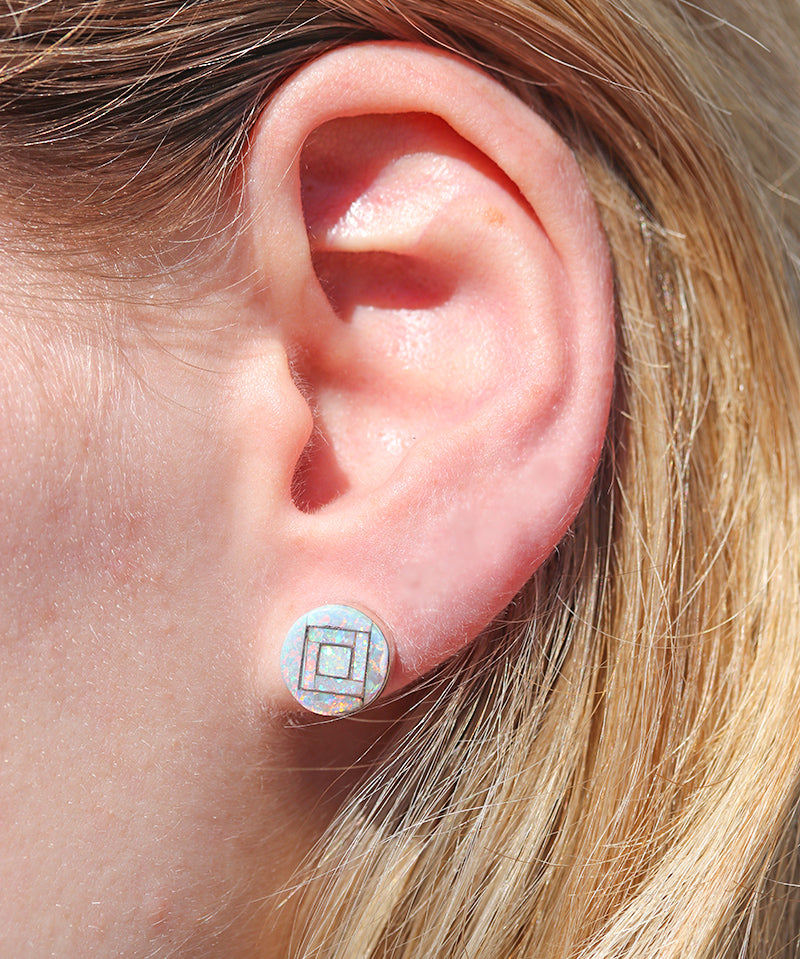 Opal Inlay Eye Studs