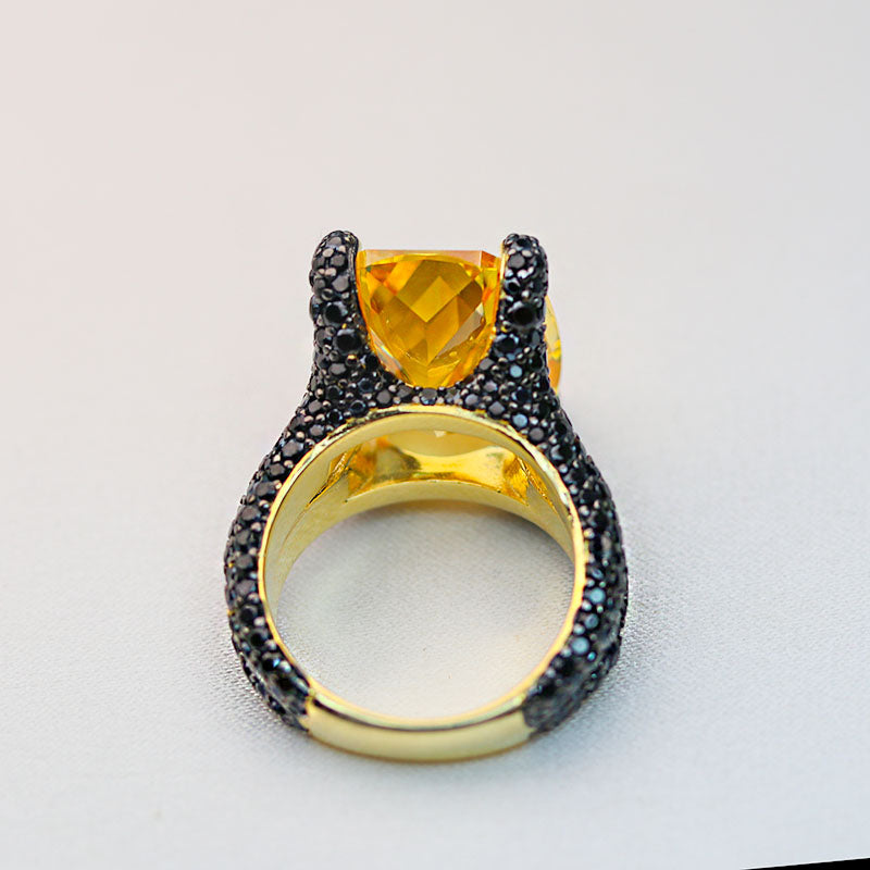 Octopus Citrine Treasure Ring