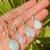 Ethiopian Opal .925 sterling silver beads gold filled necklace adjustable chain