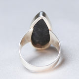 Natural orthoceras fossil ring .925 sterling silver