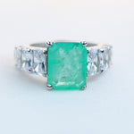 green emerald-cut cubic zirconias solid .925 sterling silver