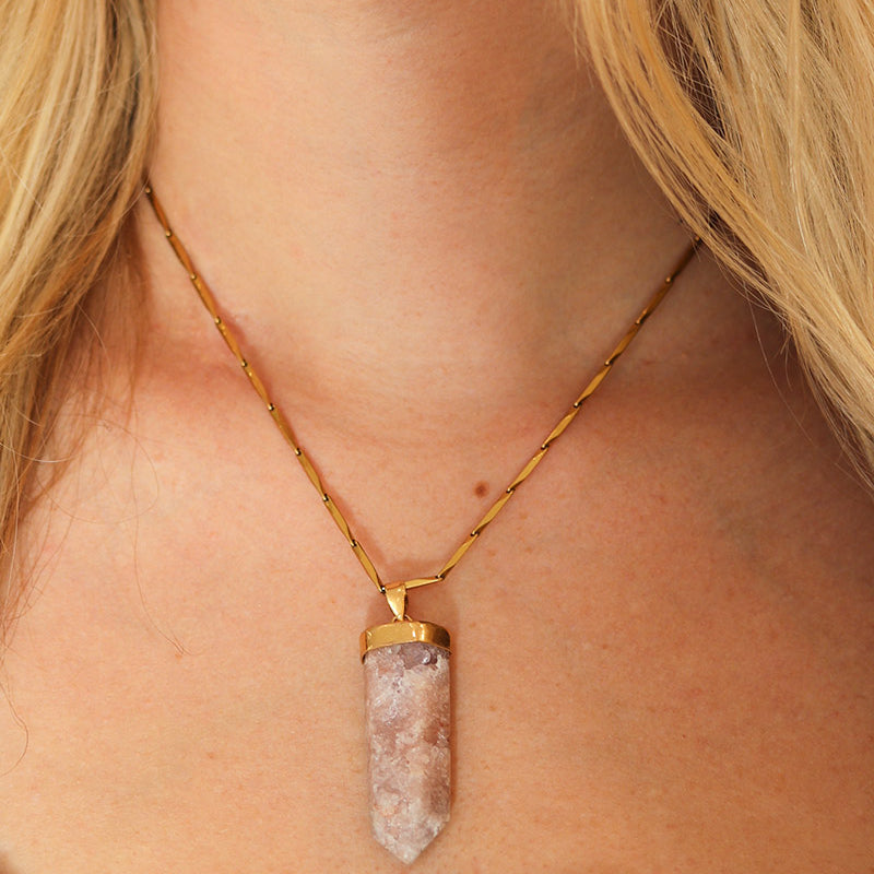 Pink Amethyst Pillar Necklace