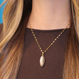 Pink Moonstone Marquise Necklace