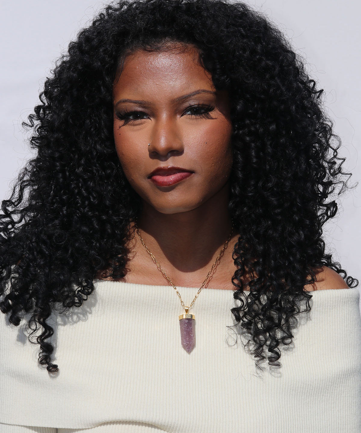 Pink Amethyst Pillar Necklace