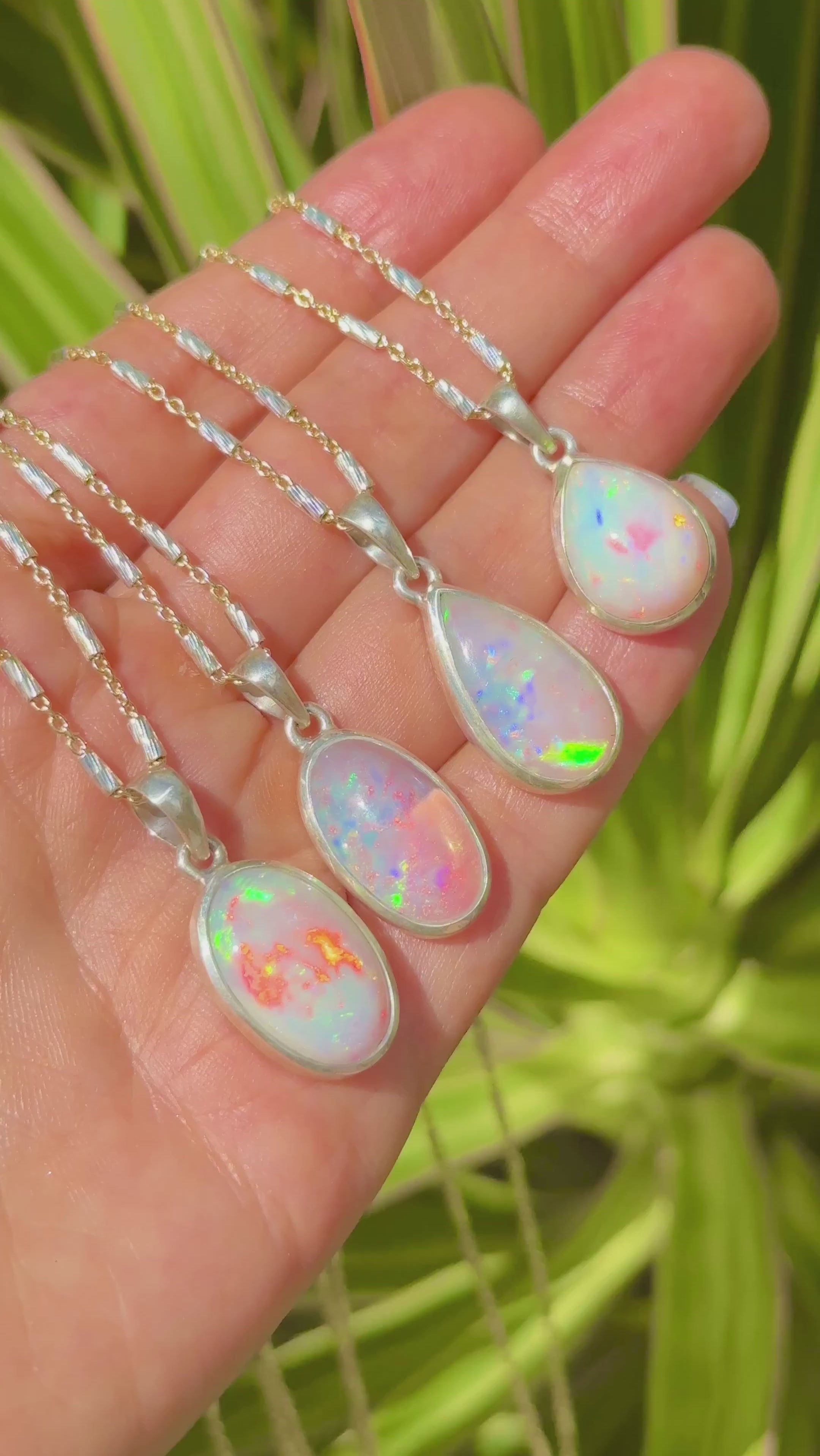 Ethiopian Opal .925 sterling silver beads gold filled necklace adjustable chain