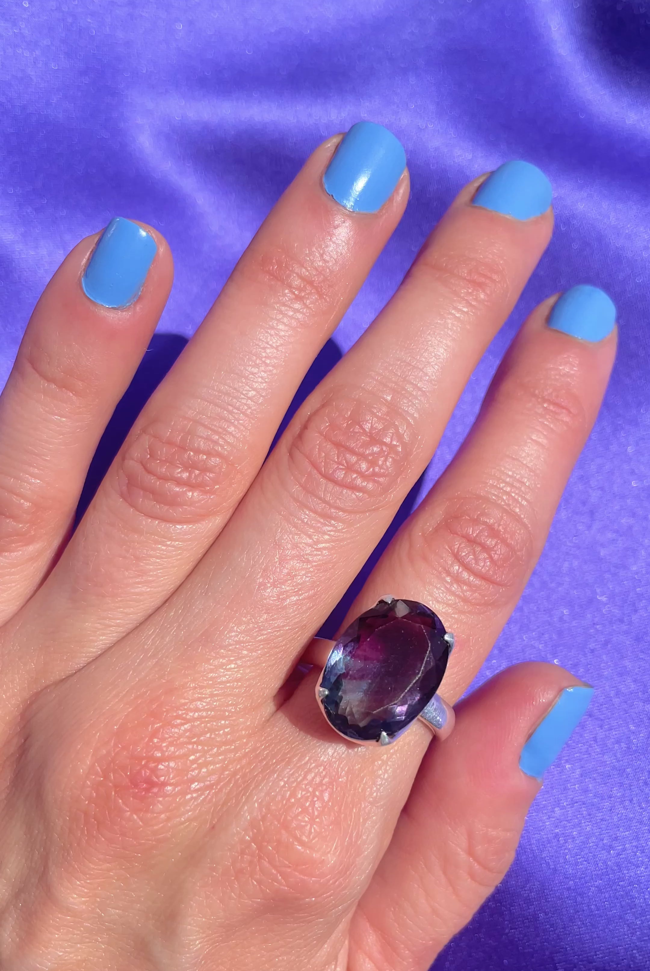 Custom natural Fluorite ring solid .925 sterling silver