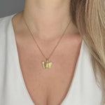 butterfly charm necklace gold filled gold plated stainless steal waterproof