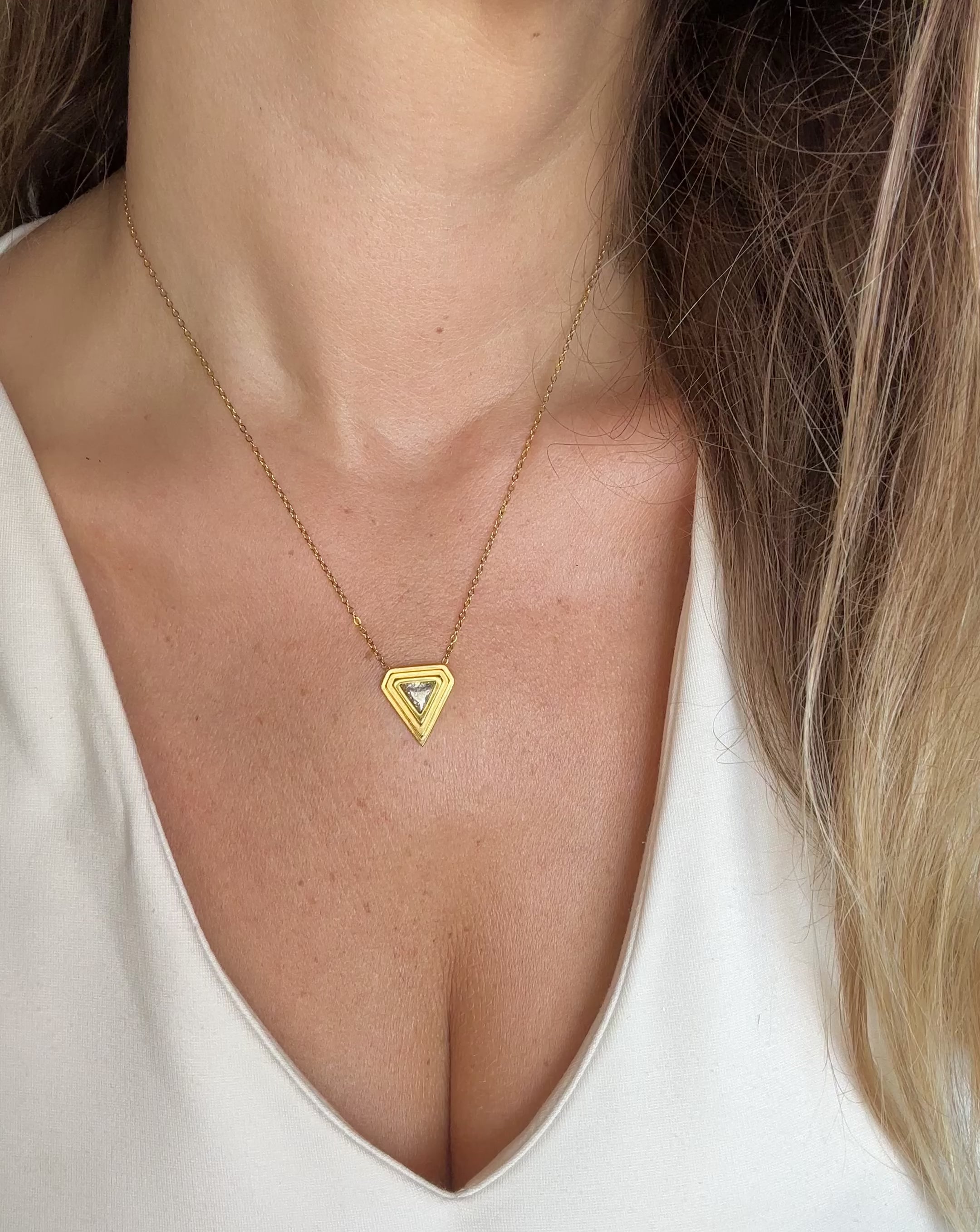 cubic zirconia necklace waterproof gold necklace tarnish free nickel free