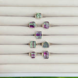 Custom natural Fluorite ring solid .925 sterling silver
