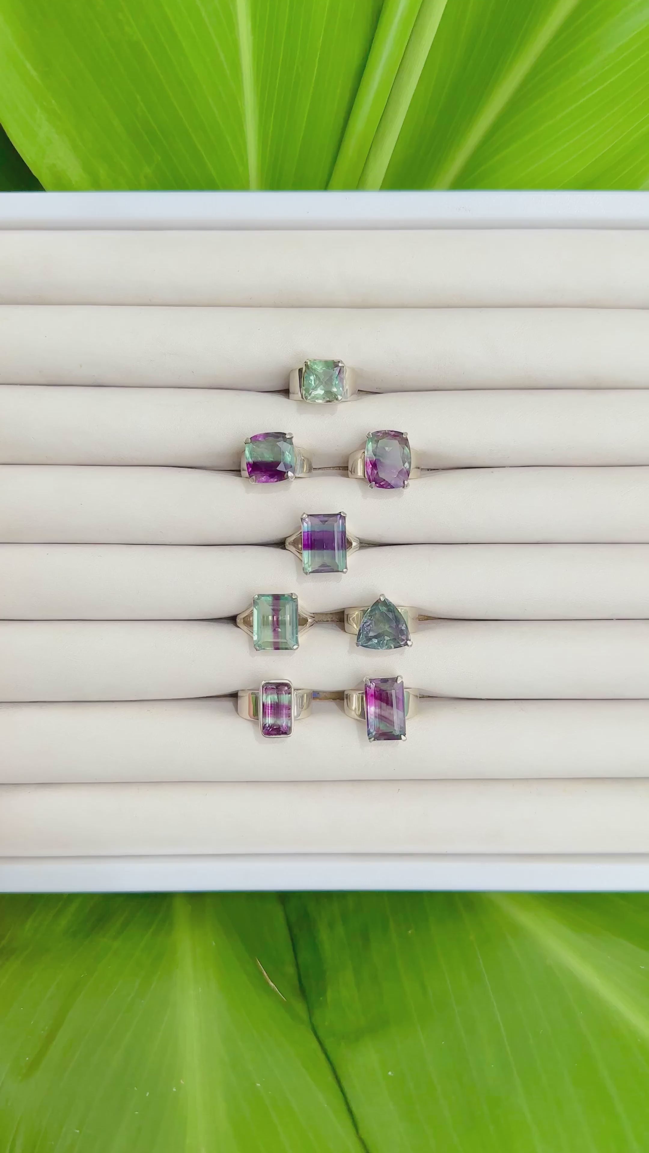 Custom natural Fluorite ring solid .925 sterling silver