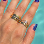 Stackable waterproof durable 18k gold-plated stainless steel ring tarnish free nickel free
