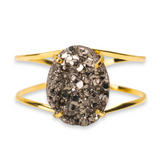XL Pyrite Oval Cuff Bracelet