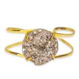 XL Pyrite Round Cuff Bracelet