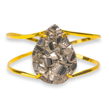 XL Pyrite Teardrop Cuff Bracelet