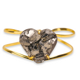 XL Pyrite Heart Cuff Bracelet