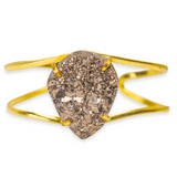 XL Pyrite Teardrop Cuff Bracelet