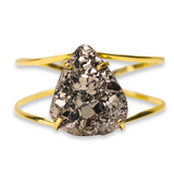 XL Pyrite Teardrop Cuff Bracelet
