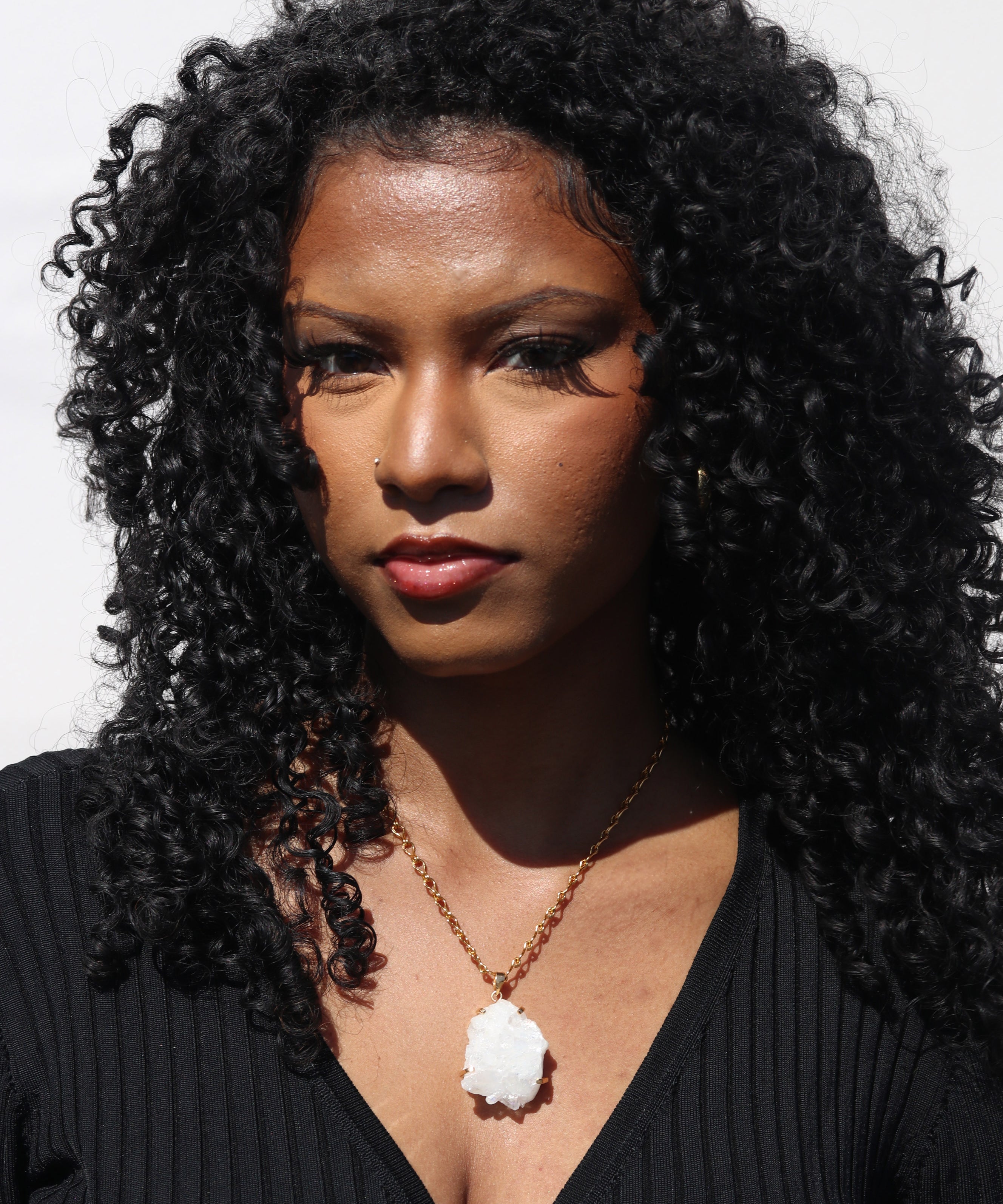 Snow Druzy Quartz Necklace