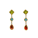 Gem Trio Drop Earrings