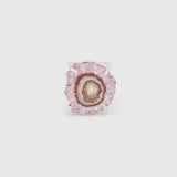 Amethyst Flower Silver Wire Ring