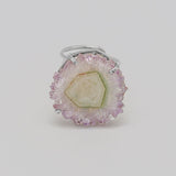 Amethyst Flower Silver Wire Ring