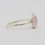 Rose Quartz Teardrop Fancy Bezel Ring