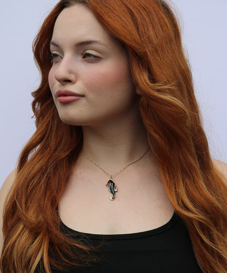 Enamel Seahorse Necklace
