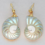 opalescent nautilus shell earrings