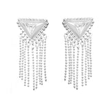Silver Diamond Fringe Earrings