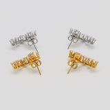 Crystal Array Ear Jackets - Front back earrings