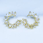 cubic zirconia 14k gold vermeil hoop earrings nickel-free