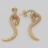 Crystal Inlay Snake Earrings