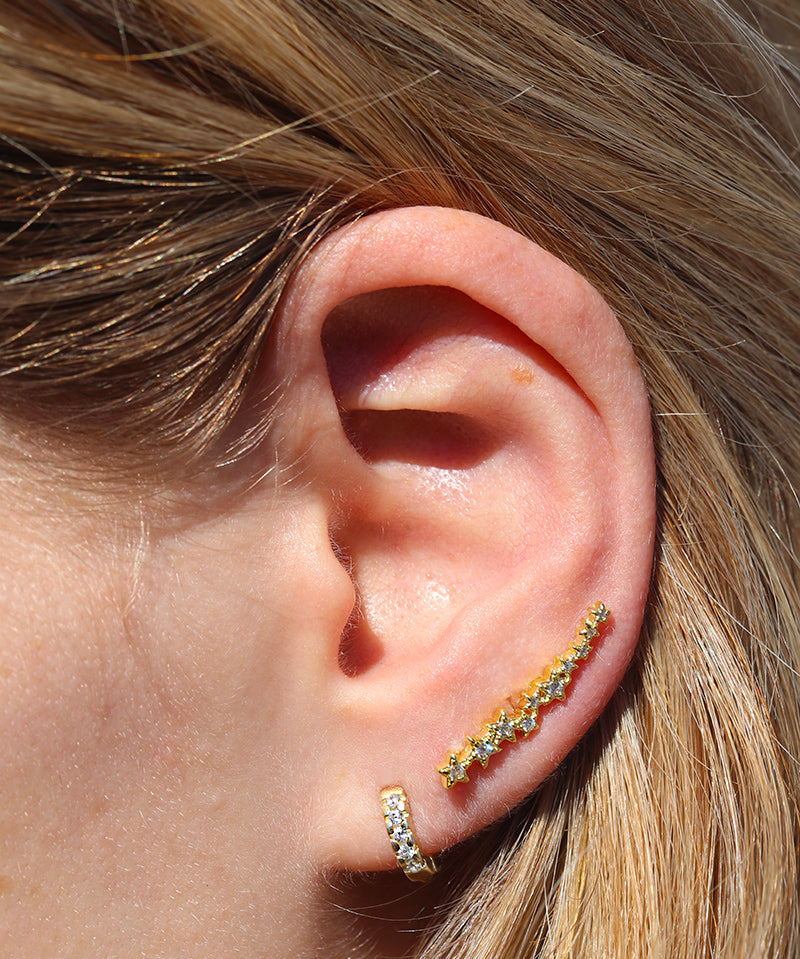 Tiny Crystal Ear Huggies