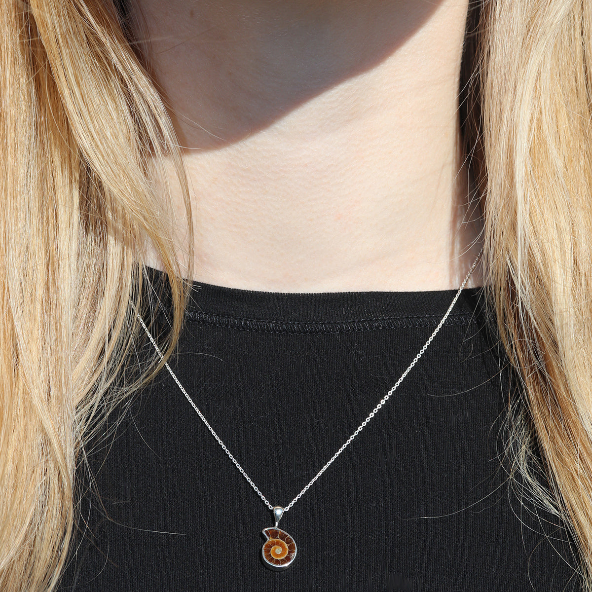 Mini Ammonite Fossil Necklace
