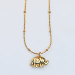 gold filled elephant charm necklace waterproof 