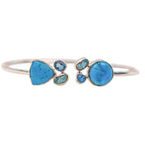 Turquoise, Kyanite, Neon Apatite Flex Bracelet