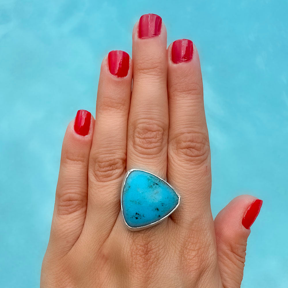 Triangle Turquoise Ring - Adjustable