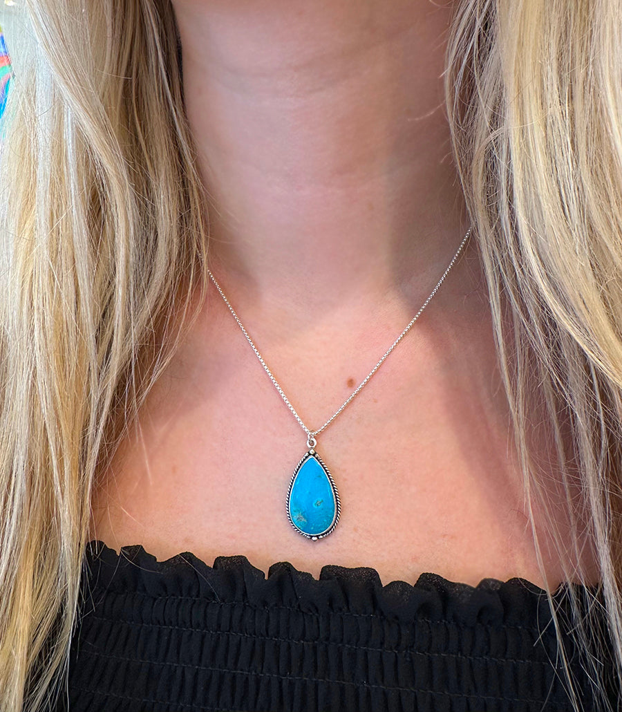 Kingsman Turquoise Teardrop Necklace