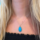 Turquoise Teardrop Twist Necklace