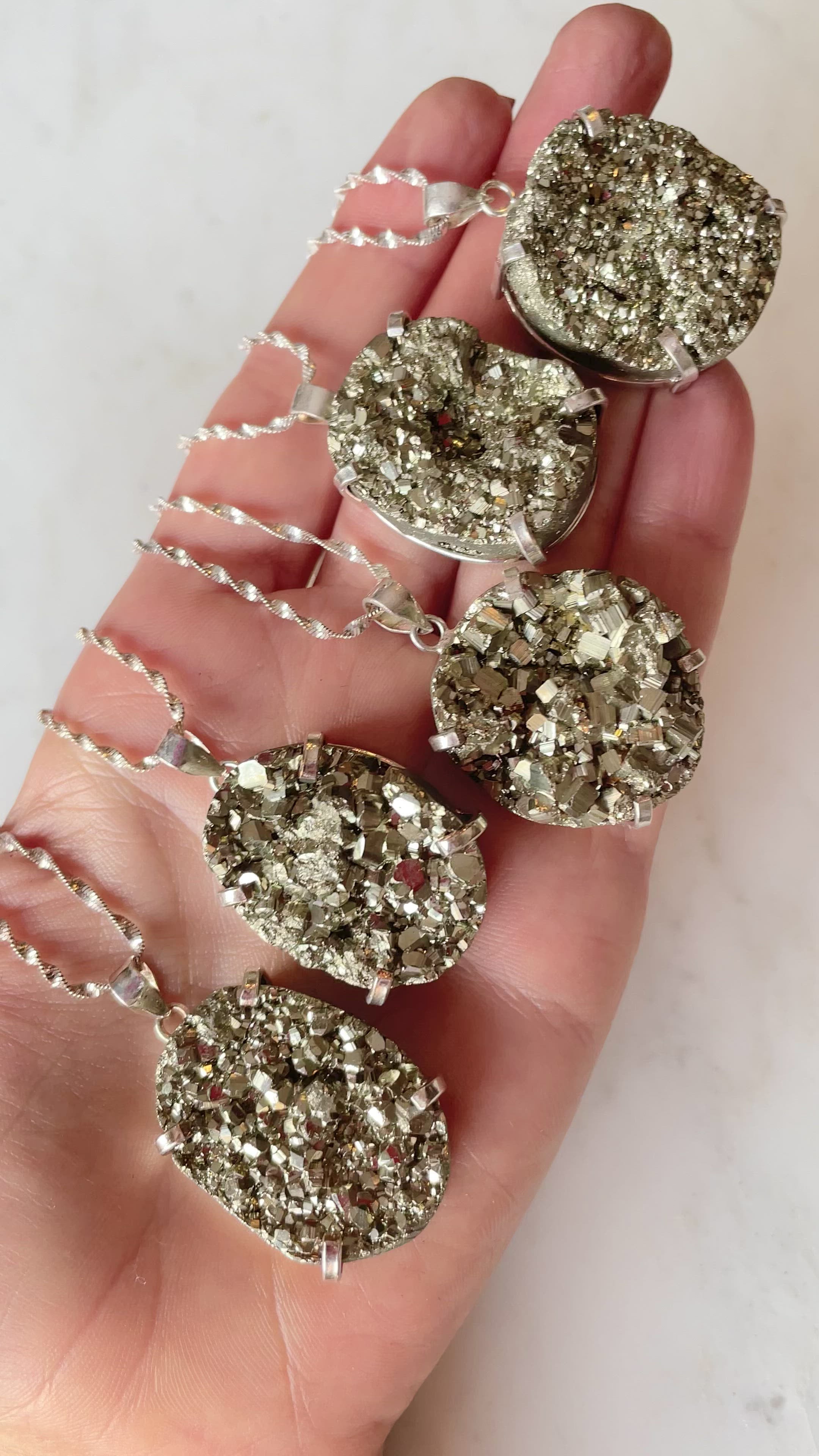 Pyrite pendant Druzy silver outlet 925%