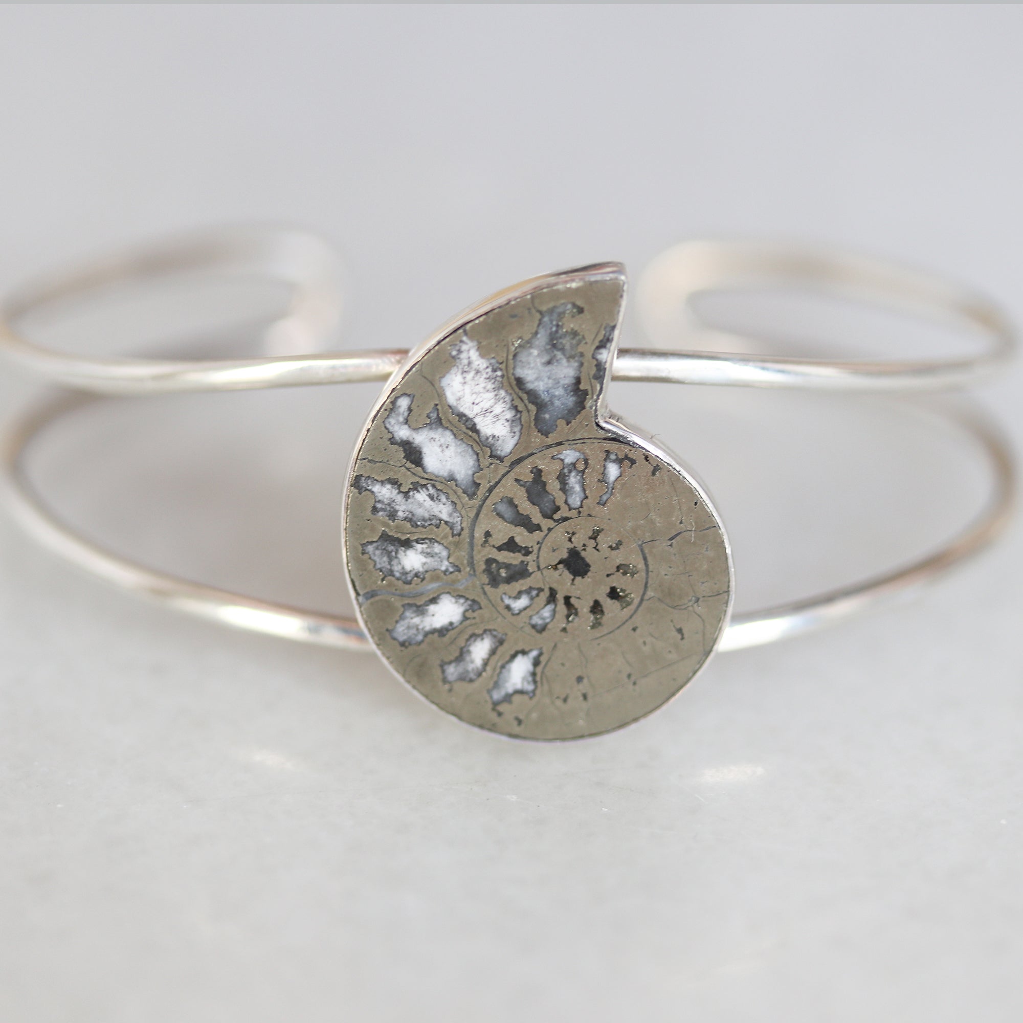 Metal Ammonite Cuff Bracelet- small
