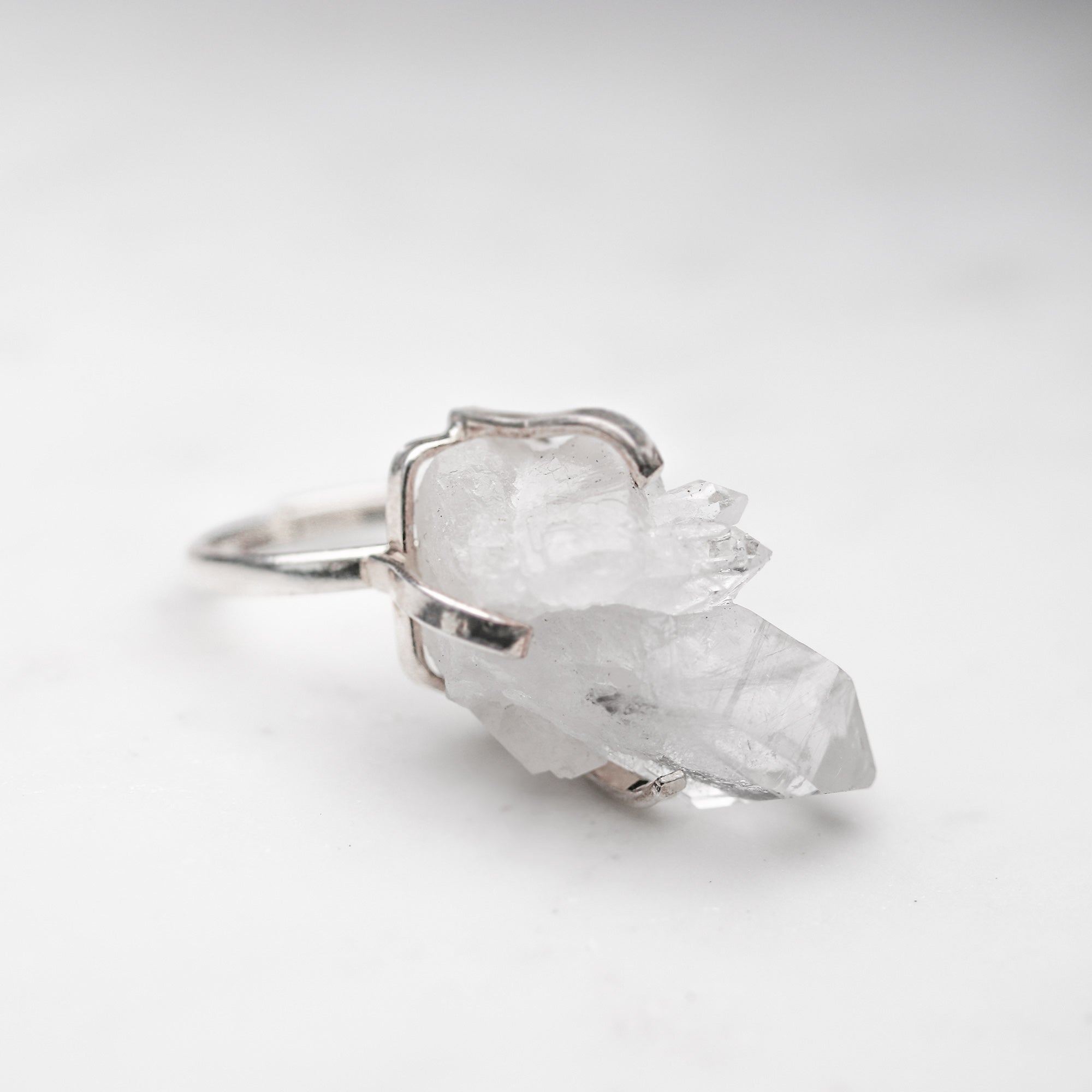 Crystal Cluster Ring - Silver
