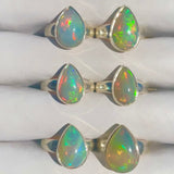 teardrop opal ring 925 sterling silver