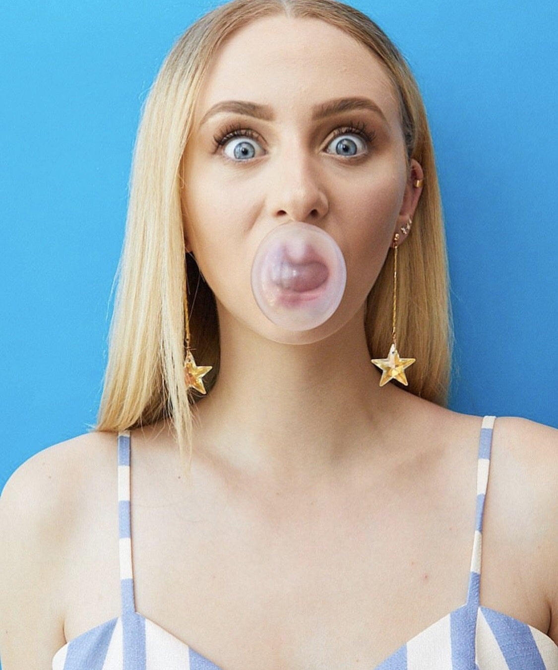 Large Rock Star Earrings - Silver