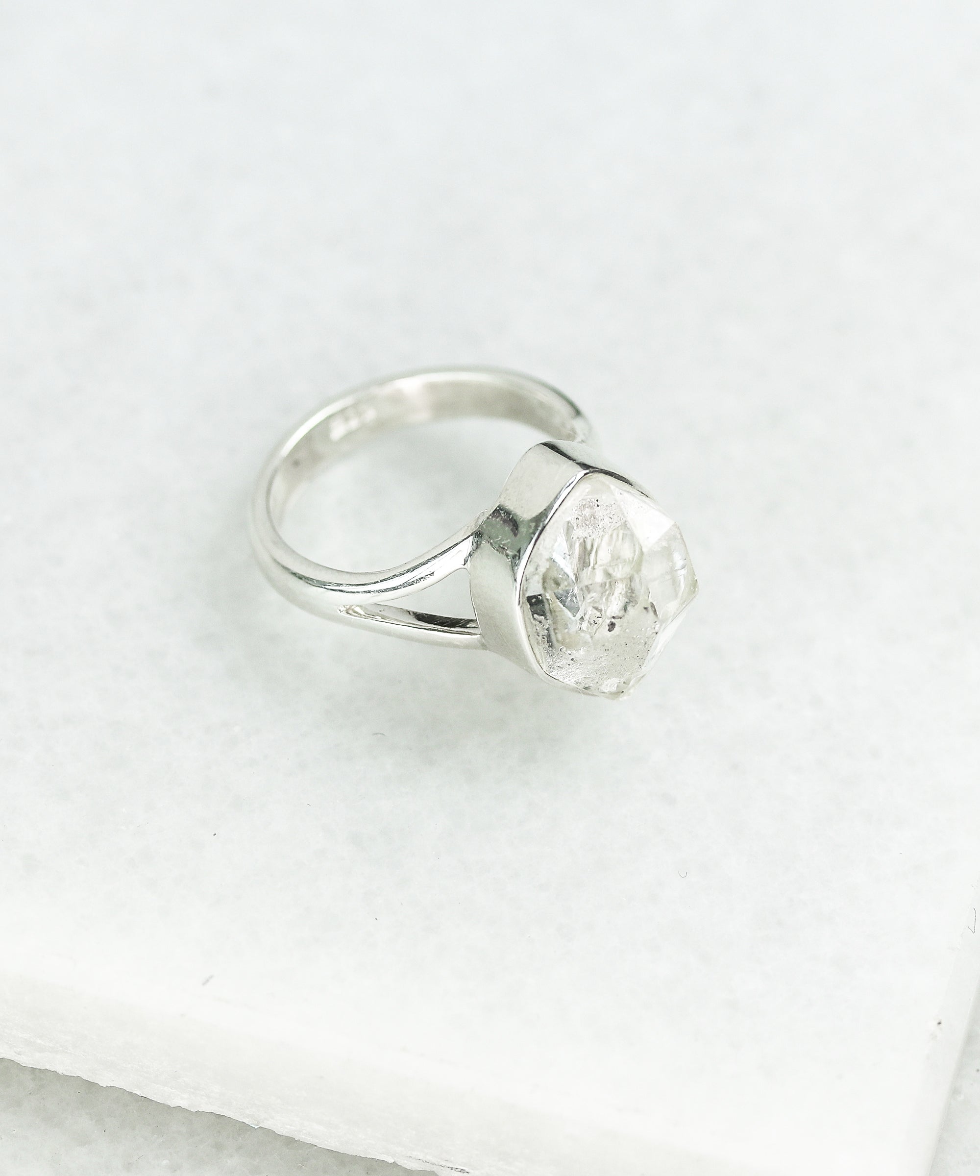 Herkimer Diamond Ring - Split band -size 7