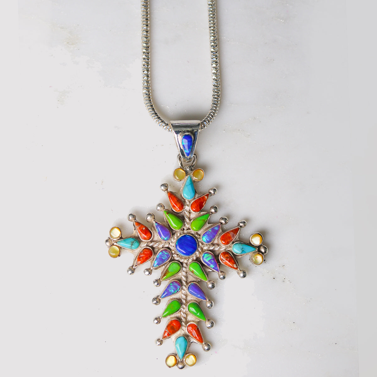 Navajo Madonna Cross Necklace - XL